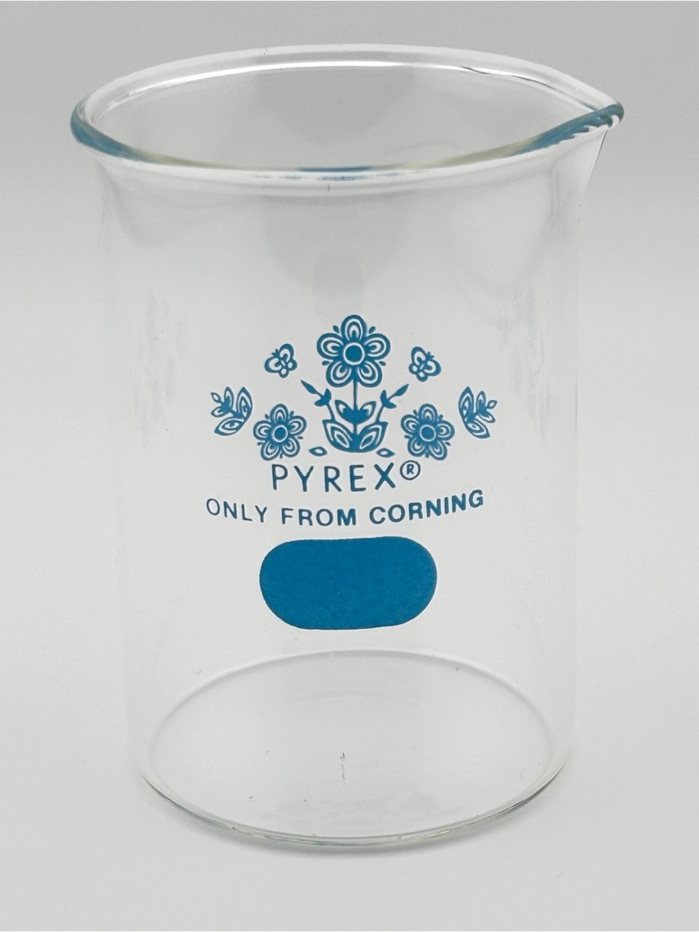 Rare 1977 PYREX Promotional Blue Butterfly Beaker